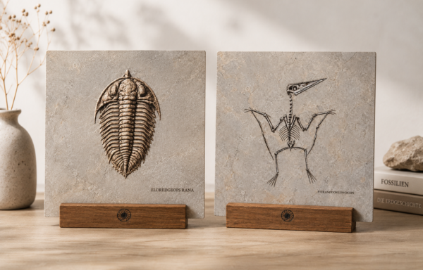 Fossilien Rekonstruktion auf Holz